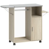 HOMCOM Dulap Masa Calcat &ndash; 3 Rafturi, Blat Burete &amp; Ghidaj Rufe | Aosom Romania