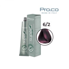 Vopsea de par profesionala fara amoniac SUPERB.COLOR 100 ml - Pro.Co - 6/2 BLOND INCHIS VIOLET