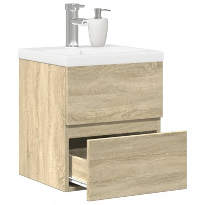 Set mobilier de baie, 2 piese, stejar sonoma, lemn prelucrat foto