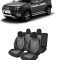 Set huse scaune compatibile Dacia Duster 2010-2017 Piele + Textil (Compatibile cu sistem AIRBAG)