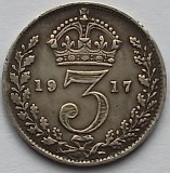 Marea Britanie, 3 Pence 1917 George V, argint