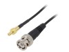Cablu 50&Omega; 1m BNC Tata SMB Tata PTFE Ecranat Negru Drept