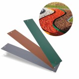 Rasenkanten Metall 18.5 cm x 120 cm | Beeteinfassung | Beetumrandung | Beetbegrenzungen, Color-GS: grau