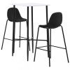 Set mobilier de bar, 3 piese, negru, material textil