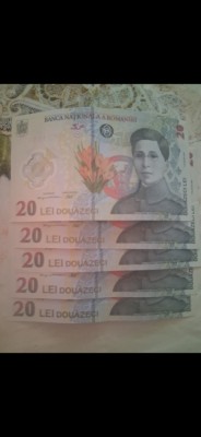 Bancnote 20 lei 5 buc foto