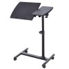 Masa Laptop Pliabila cu Roti, Inaltime Reglabila, 60 cm, Suport Mouse/Cafea - Universala