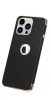Husa iPhone 13, Elegance Luxury 3in1, Neagra-Aurie, Carcasa PC, Anti-amprenta, MyStyle&reg;