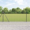 Gard din s&acirc;rmă sudată cu 7 st&acirc;lpi flanșați Gri 0.8x10 m Oțel