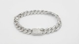 Cumpara ieftin Bratara Masiva din Argint 925 , zCuban Link Frost, cu Pavaj Asimetric de Zirconii