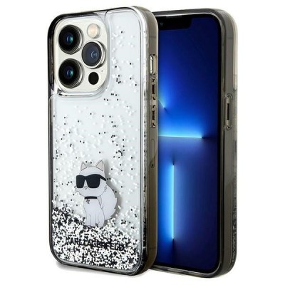 Husa pentru Apple iPhone 14 Pro Max, Karl Lagerfeld, Liquid Glitter Choupette, Transparenta foto