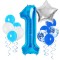 Set 15 baloane si decoratiuni Aniversare 1 An, baiat, albastru Household NewTrend