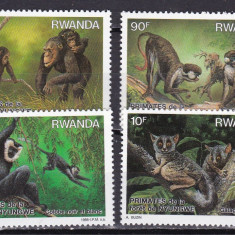 Rwanda 1988 fauna maimute MI 1389-1392 MNH w66