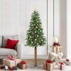 VidaXL Brad de Crăciun subțire Verde 180 cm PVC și lemn de PIN masiv 3394868