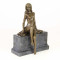 Femeie-statueta din bronz pe un soclu din marmura FA-53