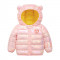 Geaca roz lucios pentru fetite - Ursulet (Marime Disponibila: 12-18 luni