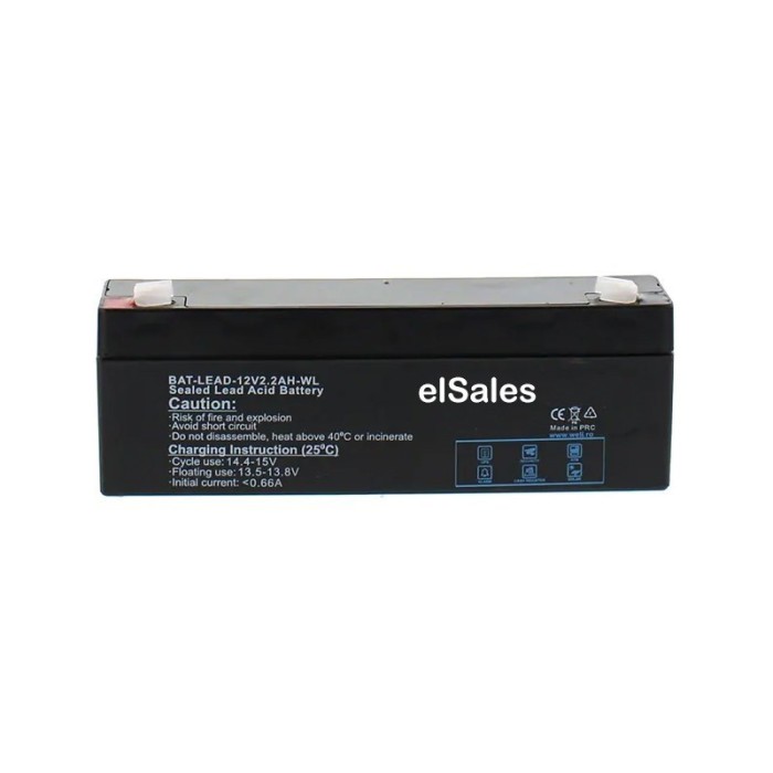 Acumulator Plumb-Acid elSales ELS-12V2.2A , 12 Volti ,2.2 Amperi pentru UPS-uri , negru