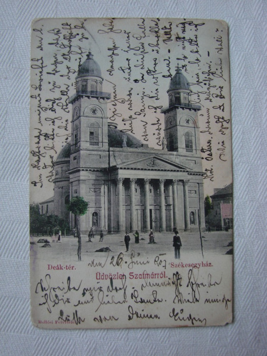Carte postala SATU MARE Szatmarrol, circulata la 1907 (1)