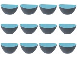 Set boluri, 12 piese, 330 ml, Plastic, Gri