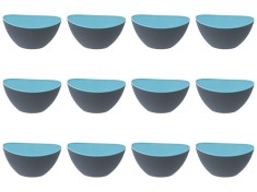 Set boluri, 12 piese, 330 ml, Plastic, Gri