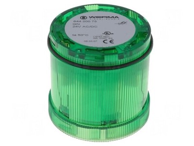 Semnalizator LED Verde 24V IP65 &amp;Oslash;70x65mm foto