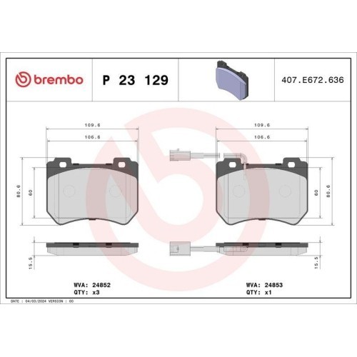 Placute frana Alfa Romeo 159 (939) 06.05-12.12, 159 Sportwagon (939) 06.05-12.12, Brera (939) 01.06-05.11, Spider (939) 03.06-03.11, Fata, BREMBO