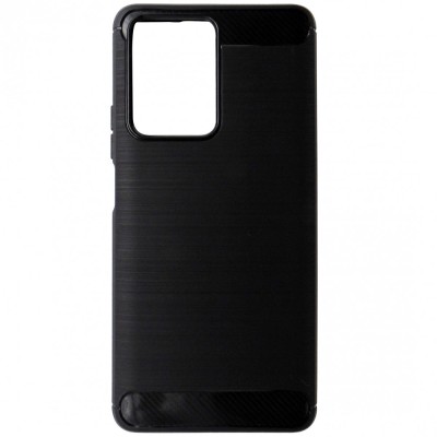 Husa tip capac spate Carbon silicon neagra pentru Xiaomi 11T, 11T Pro foto