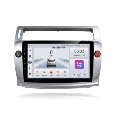 Navigatie Android Dedicata Citroen C4 (2004-2009), 9Inch, 4Gb Ram, 64Gb Stocare, Bluetooth, WiFi, Carplay foto
