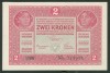 U785 UNGARIA AUSTRIA BANCNOTA DE 2 korona kronen coroane 1917 fara supratipar NECIRCULATA UNC