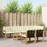 vidaXL Set canapele gradina exterior lemn acacia alb crem 9 piese cu perne durabil