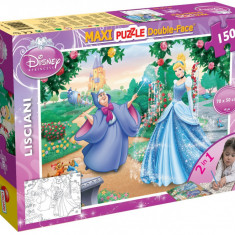 Puzzle de podea 2 in 1 Lisciani Disney Princess, Cenusareasa, Maxi, 150 piese