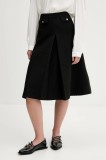 HUGO fustă culoarea negru, midi, evazați, 50542629