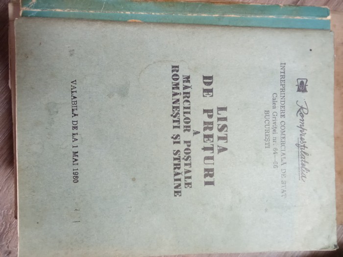 H. Listă prețuri mărci poștale Rom&acirc;nești și străine 1980