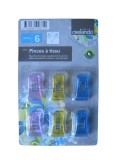 Cumpara ieftin Set 6 cleme pentru prindere tesaturi Crelando, plastic, multicolor