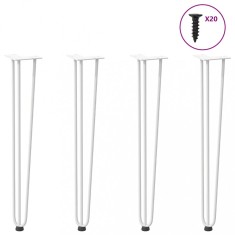 vidaXL picioare tip ac de păr pentru masă consolă, 4 buc., alb, 72 cm, oțel masiv 4012445
