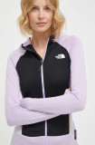 The North Face geaca femei, culoarea violet, cu glugă, modelator