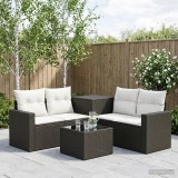 Cumpara ieftin Set de canapea 6 buc. Negru si Alb crem 55 x 55 x 37 cm