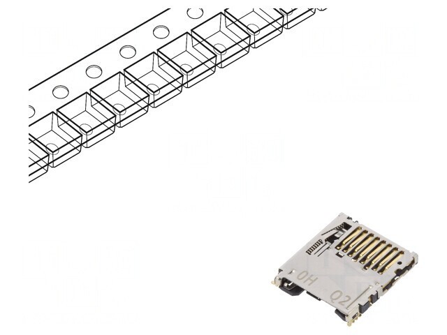 Conector pentru carduri microSD montaj pe placa push-push