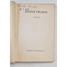 EUGEN FRUNZA , COLECTIA &#039; CELE MAI FRUMOASE POEZII &#039; , NR. 58 , APARUTA 1963