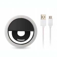 Lampa Led Ring pentru Selfie cu Cablu Date Micro Usb Negru