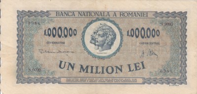 ROMANIA 1.000.000 lei 1947 VF+++!!! foto
