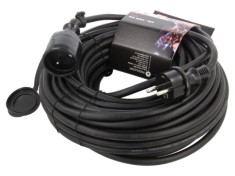 Prelungitor alimentare KEL 3x2,5mm&sup2; 25m 16A cu 1 priză negru