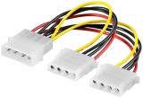 Cablu adaptor splitter alimentare molex 5.25 la molex 2x 5.25 15cm, Generic