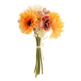 Buchet flori artificiale BH849, roz + galben, 27 cm