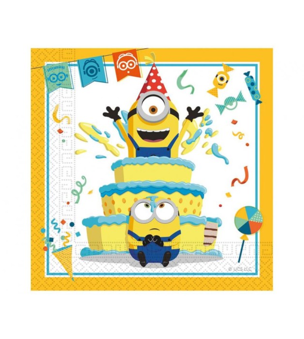 Set 20 servetele petrecere Minions , 33 x 33 cm