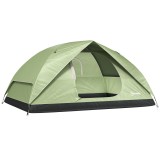 Outsunny Cort de Camping pentru 3 Persoane cu Port de &Icirc;ncărcare, Buzunare și Geantă de Transport, 205x275x135 cm, Verde | Aosom Romania