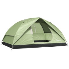Outsunny Cort de Camping pentru 3 Persoane cu Port de &Icirc;ncărcare, Buzunare și Geantă de Transport, 205x275x135 cm, Verde | Aosom Romania