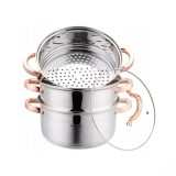 Set de 4 piese, oala pentru fiert cu abur, inox, diametru 22 cm, capacitate 4 litri, Klausberg