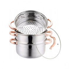 Set de 4 piese, oala pentru fiert cu abur, inox, diametru 22 cm, capacitate 4 litri, Klausberg