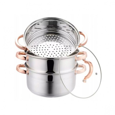Set de 4 piese, oala pentru fiert cu abur, inox, diametru 22 cm, capacitate 4 litri, Klausberg foto