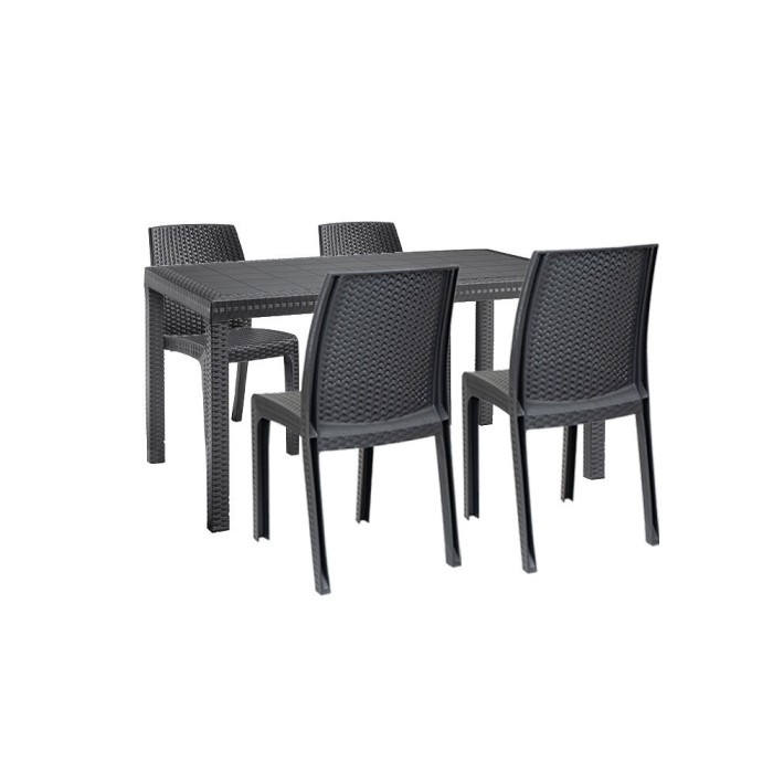 Set mobilier de grădină Hellda 4+1, grafit